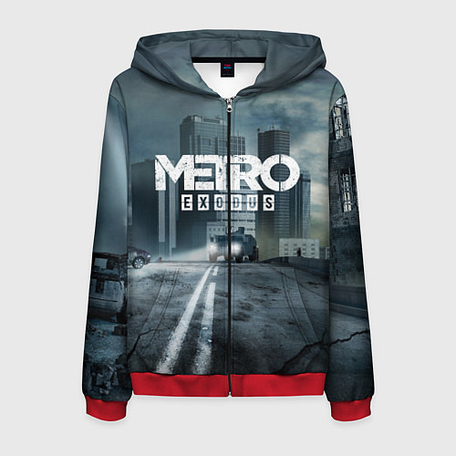 Мужская толстовка на молнии Metro Exodus / 3D-Красный – фото 1