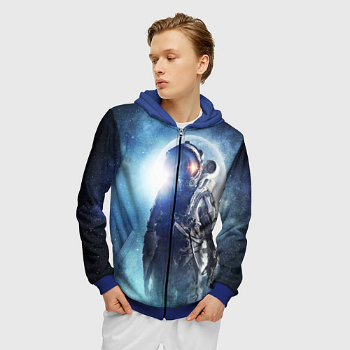 Мужская толстовка на молнии Космонавт / 3D-Синий – фото 3