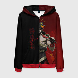 Толстовка 3D на молнии мужская Hades, цвет: 3D-красный