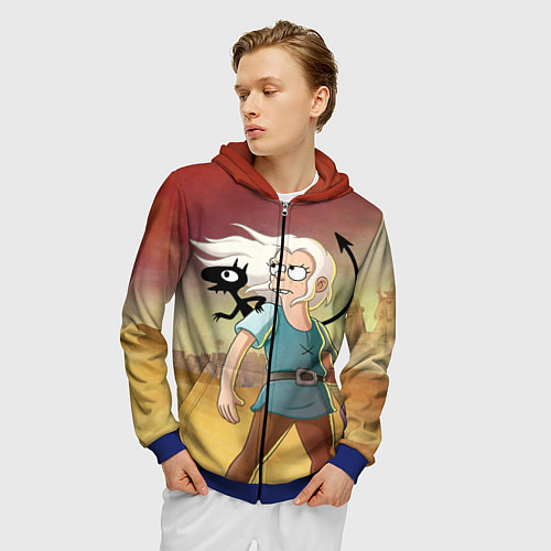 Мужская толстовка на молнии Разочарование / 3D-Синий – фото 3