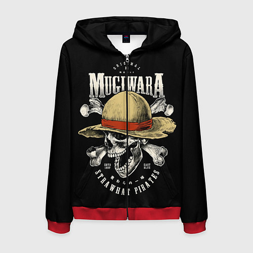 Мужская толстовка на молнии MUGIWARA ONE PIECE / 3D-Красный – фото 1