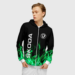 Толстовка 3D на молнии мужская SKODA, цвет: 3D-белый — фото 2