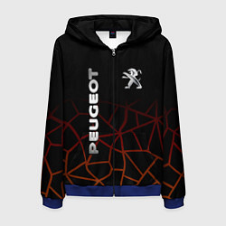Толстовка 3D на молнии мужская PEUGEOT, цвет: 3D-синий