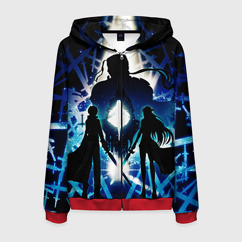 Мужская толстовка на молнии Sword Art Online Кирито Асуна / 3D-Красный – фото 1