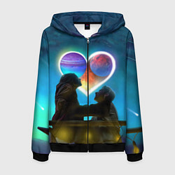 Толстовка 3D на молнии мужская Ваня Дмитриенко Венера-Юпитер, цвет: 3D-черный
