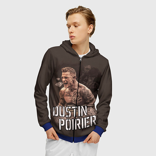 Мужская толстовка на молнии ДАСТИН ПОРЬЕ / 3D-Синий – фото 3