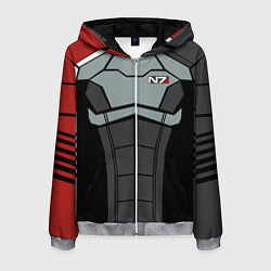 Толстовка 3D на молнии мужская КОСТЮМ N7 MASS EFFECT N7 М, цвет: 3D-меланж