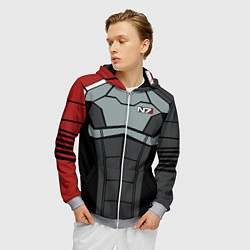 Толстовка 3D на молнии мужская КОСТЮМ N7 MASS EFFECT N7 М, цвет: 3D-меланж — фото 2
