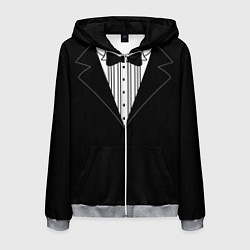 Толстовка 3D на молнии мужская Смокинг 2, цвет: 3D-меланж