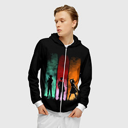Толстовка 3D на молнии мужская Магическая Битва, цвет: 3D-белый — фото 2