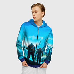 Толстовка 3D на молнии мужская Вальгала, цвет: 3D-синий — фото 2