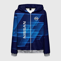 Толстовка 3D на молнии мужская Nissan, цвет: 3D-меланж