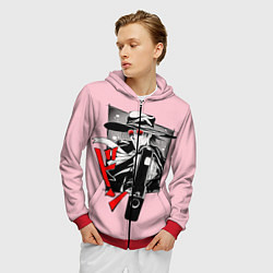 Толстовка 3D на молнии мужская Hellsing Хеллсинг, цвет: 3D-красный — фото 2