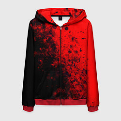 Толстовка 3D на молнии мужская Пятна Крови, цвет: 3D-красный
