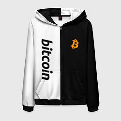 Толстовка 3D на молнии мужская БИТКОИН BITCOIN Z, цвет: 3D-черный