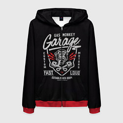 Толстовка 3D на молнии мужская Gas Monkey Garage, цвет: 3D-красный