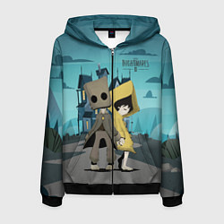 Толстовка 3D на молнии мужская Little Nightmares 2, цвет: 3D-черный