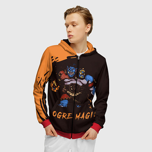 Мужская толстовка на молнии Огр Dota 2 / 3D-Красный – фото 3