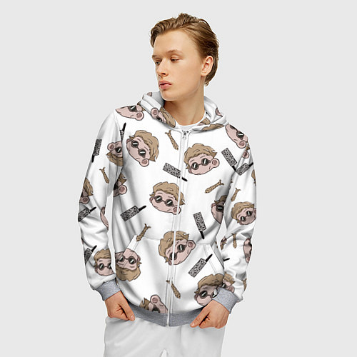 Мужская толстовка на молнии Нанами Кенто Магическая битва / 3D-Меланж – фото 3