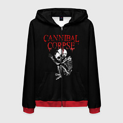 Толстовка 3D на молнии мужская Cannibal Corpse 1, цвет: 3D-красный