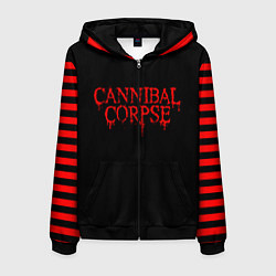 Толстовка 3D на молнии мужская Cannibal Corpse, цвет: 3D-черный