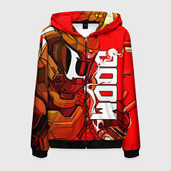Толстовка 3D на молнии мужская DOOM Eternal, цвет: 3D-черный