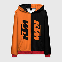 Толстовка 3D на молнии мужская KTM КТМ Z, цвет: 3D-красный