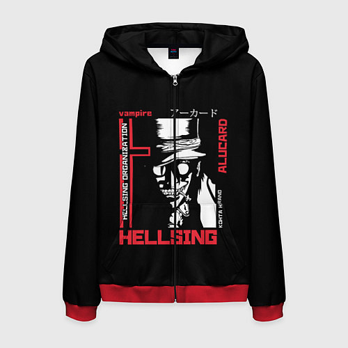 Мужская толстовка на молнии Hellsing / 3D-Красный – фото 1