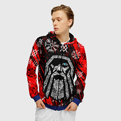 Толстовка 3D на молнии мужская БОГ ОДИН СИВОЛИКА, цвет: 3D-синий — фото 2