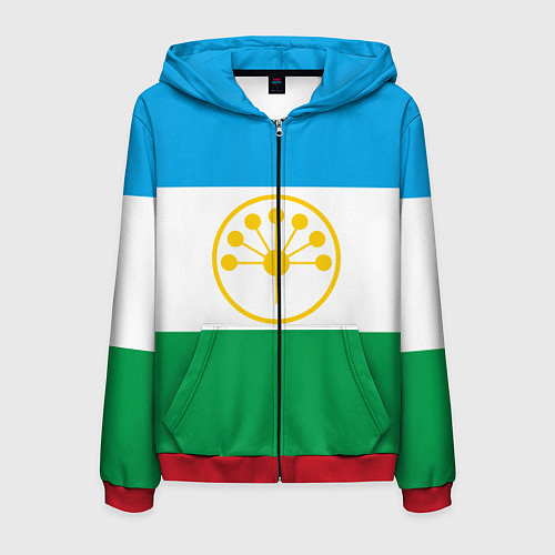 Мужская толстовка на молнии Башкортостан / 3D-Красный – фото 1