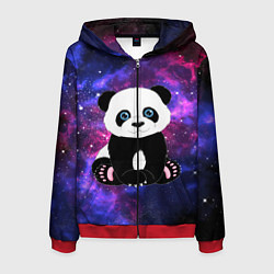 Толстовка 3D на молнии мужская Space Panda, цвет: 3D-красный