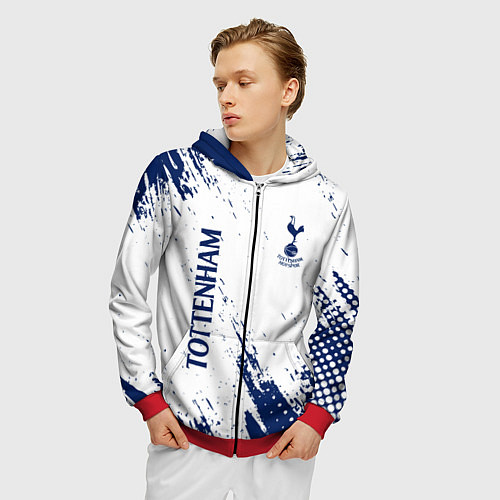 Мужская толстовка на молнии TOTTENHAM HOTSPUR / 3D-Красный – фото 3