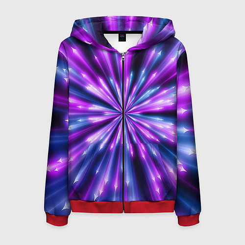 Мужская толстовка на молнии Неоновые стрелы / 3D-Красный – фото 1