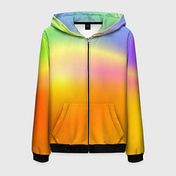 Толстовка 3D на молнии мужская Желтый градиент, цвет: 3D-черный