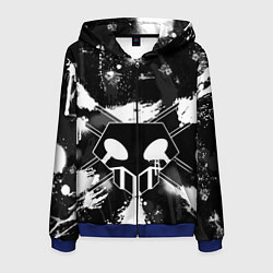 Толстовка 3D на молнии мужская БЛИЧ ШИНИГАМИ ЛОГО НА СПИНЕ, цвет: 3D-синий