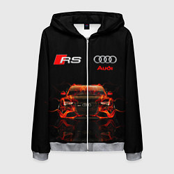 Толстовка 3D на молнии мужская AUDI RS 5 FIRE АУДИ РС 5, цвет: 3D-меланж