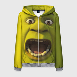 Толстовка 3D на молнии мужская Shrek is Yelling, цвет: 3D-меланж