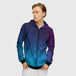 Толстовка 3D на молнии мужская BASTERIA, цвет: 3D-черный — фото 2