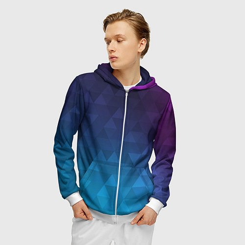 Мужская толстовка на молнии BASTERIA / 3D-Белый – фото 3