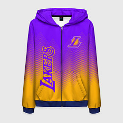 Толстовка 3D на молнии мужская LOS ANGELES LAKERS ЛЕЙКЕРС, цвет: 3D-синий