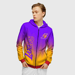 Толстовка 3D на молнии мужская LOS ANGELES LAKERS ЛЕЙКЕРС, цвет: 3D-красный — фото 2