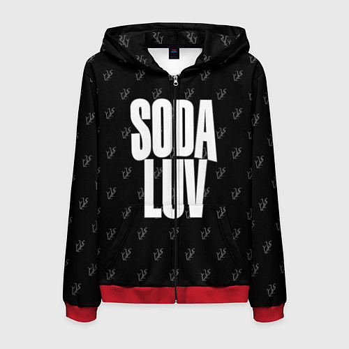 Мужская толстовка на молнии Репер - SODA LUV / 3D-Красный – фото 1