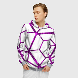 Толстовка 3D на молнии мужская Hexagon, цвет: 3D-меланж — фото 2