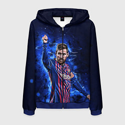 Толстовка 3D на молнии мужская Lionel Messi Barcelona 10, цвет: 3D-синий