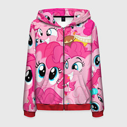 Мужская толстовка на молнии Pinkie Pie pattern