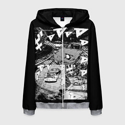 Толстовка 3D на молнии мужская Initial d, цвет: 3D-меланж