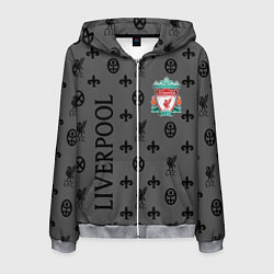 Толстовка 3D на молнии мужская LIVERPOOL ЛИВЕРПУЛЬ LV, цвет: 3D-меланж