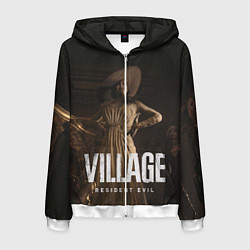 Толстовка 3D на молнии мужская RESIDENT EVIL VILLAGE, цвет: 3D-белый