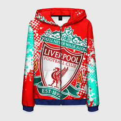 Толстовка 3D на молнии мужская LIVERPOOL ЛИВЕРПУЛЬ, цвет: 3D-синий