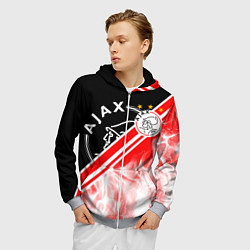 Толстовка 3D на молнии мужская FC AJAX AMSTERDAM ФК АЯКС, цвет: 3D-меланж — фото 2